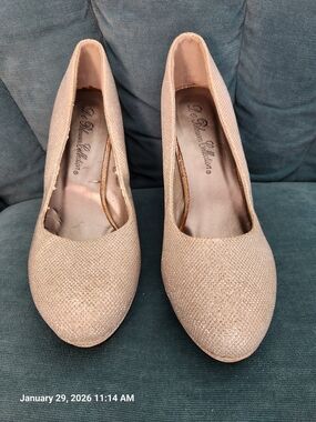 De Blossom Collection Women's Glitter Closed-Toe Pumps - Silver